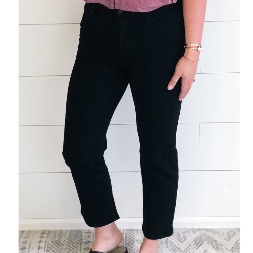 NWT Letters to Juliet Siena High Rise Clean Straight Black Denim 30x27